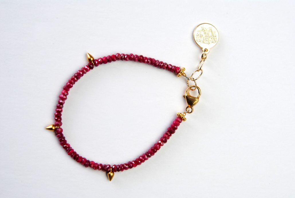 Amazon.com: WORLD WIDE GEMS 925 sterling Silver Handmade Beaded Gold  Helling 3mm stacking Red Ruby Bracelet Rondelle, Faceted 7