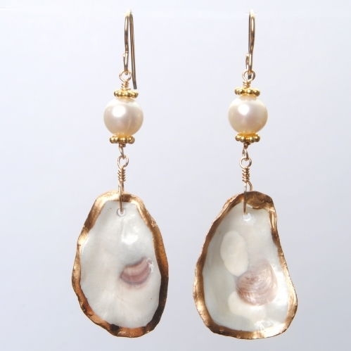 oyster swing earrings④ Pearl & Oyster Dangle Earring – Wendy Perry Designs